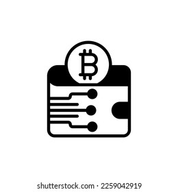 Bitcoin-Portemonnaie-Symbol in Vektorgrafik. Logotyp