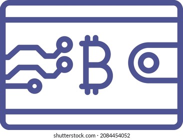 Bitcoin wallet Isolated Vector icon which can easily modify or edit

