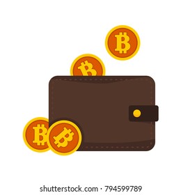 Bitcoin Wallet Keep Vector Illustration Graphic Design