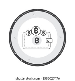 bitcoin wallet line icon,creative flat design