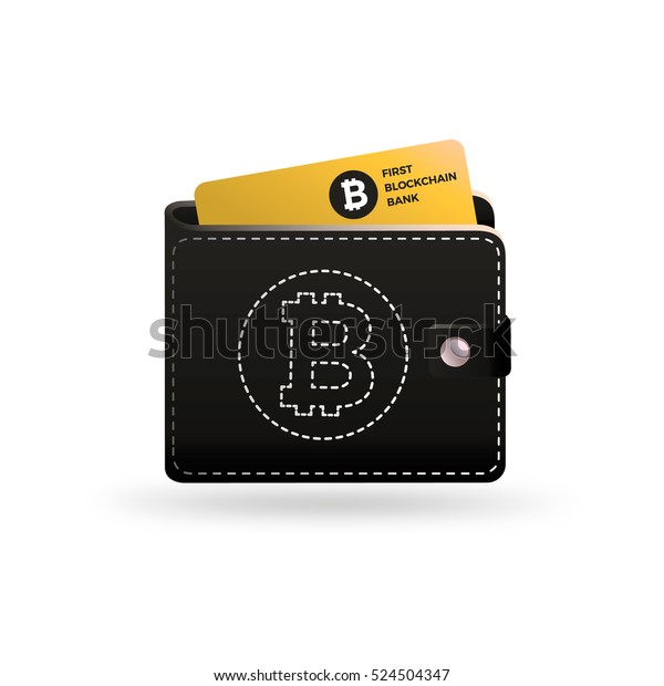Bitcoin Wallet Logo Bank Card Blockchain Stock Vector Royalty Free - 