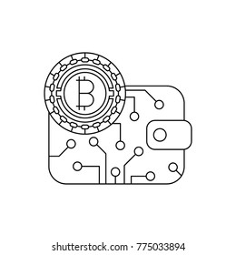 Bitcoin wallet outline icon