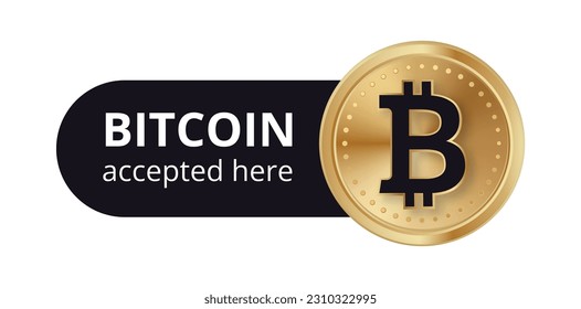 Bitcoin wallet pay accept vector illustration. Digital currency payment