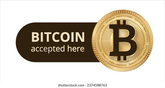 Bitcoin wallet pay accept vector illustration. Digital currency payment