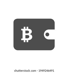 icono vectorial de la silueta de la cartera de bitcoin aislado en blanco. icono de cartera bitcoin cryptocurrency para web, aplicaciones móviles, diseño de ui e impresión