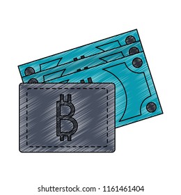 Bitcoin wallet symbol scribble