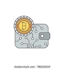 Bitcoin wallet vector icon