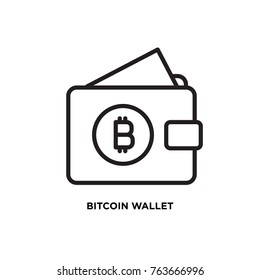 Bitcoin Wallet Vector Icon, Cash Bitcoin Symbol. Modern, Simple Flat Vector Illustration For Web Site Or  Mobile App