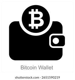 Diseño de concepto de icono de Vector de billetera de Bitcoin