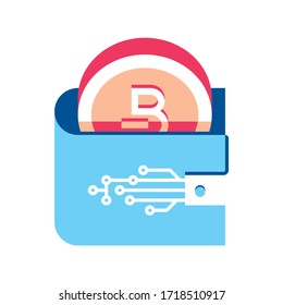 Bitcoin wallet vector icon set