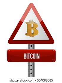 bitcoin warning sign concept illustration design isolated graphic