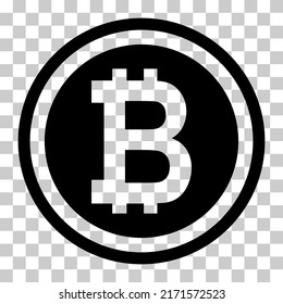 Moneda web de bitcoin, símbolo de diseño criptográfico electrónico de internet, ilustración vectorial de pago digital.