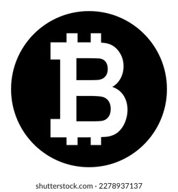 Moneda web de bitcoin, símbolo de diseño criptográfico electrónico de internet, ilustración vectorial de pago digital.