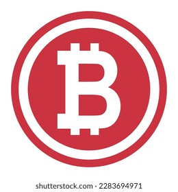 Bitcoin Web-Münze, elektronische Kryptodesign-Symbol im Internet, digitale Pay-Vektorgrafik .