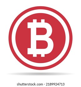 Bitcoin web coin shadow, internet electronic crypto design symbol, digital pay vector illustration .