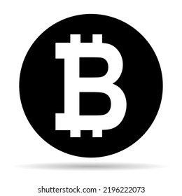 Bitcoin web coin shadow, internet electronic crypto design symbol, digital pay vector illustration .