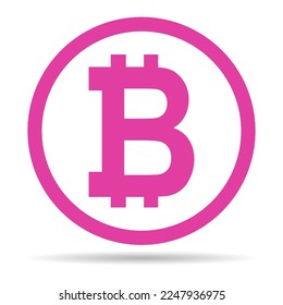 Bitcoin web coin shadow, internet electronic crypto design symbol, digital pay vector illustration .