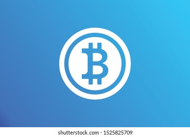 Bitcoin white symbol icon vector