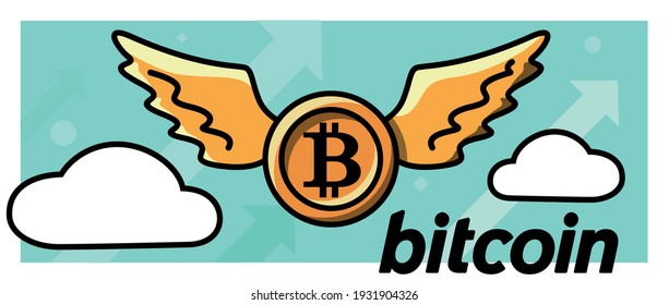 bitcoin wings flying, new record, digital currency, reserve money