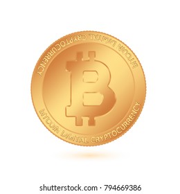 Bitcoin. world-famous digital currency. The image of a coin. Vector illustration