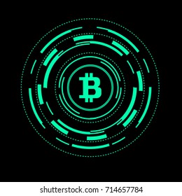  Bitcoin.Abstract Circuit Board Bitcoin Technology Background Illustration.Abstract technology bitcoins logo on binary code. svg