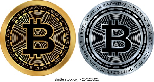 bitcoin-btc coin vector illustrations. 3d illustration