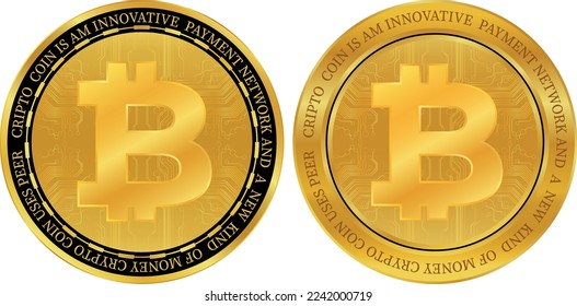 bitcoin-btc coin vector illustrations. 3d illustration