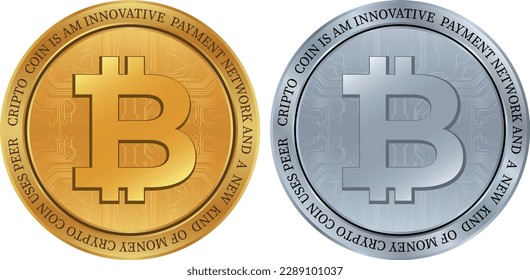 bitcoin-btc coin vector illustrations. 3d illustration