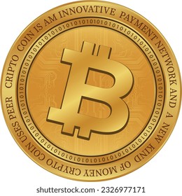 ilustraciones del vector de monedas bitcoin-btc. 3.ª ilustración