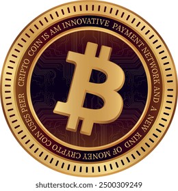 Bitcoin-btc Kryptowährungsillustrationen auf abstraktem Hintergrund. 3D-Illustrationen.