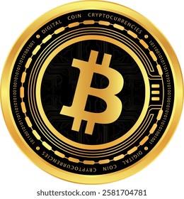 bitcoin-btc cryptocurrency illustrations on abstract background. 3d illustrations.