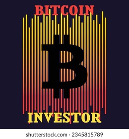 Bitcoin-inspired vector t-shirt. Perfect for print-on-demand, this editable design features BTC and crypto motifs, capturing the essence of tomorrow's digital economy