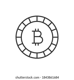 Los bitcoines. Resumen del logo de bitcoins de la tecnología. Icono negro vector.