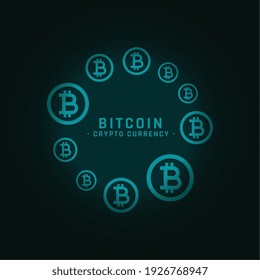 bitcoins circular frame with text space