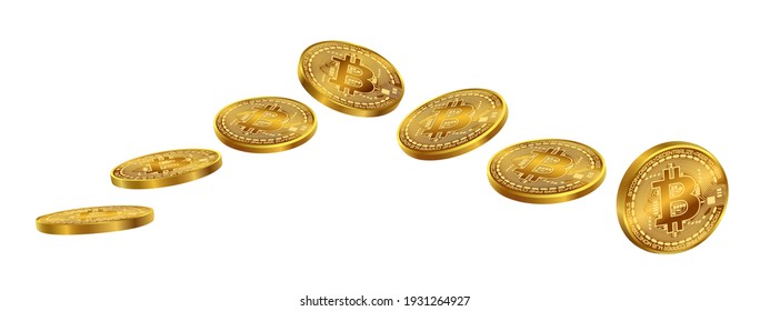 Bitcoins coin isolate on white background. EPS file.