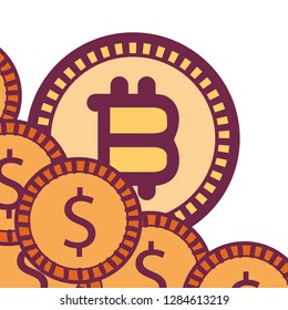 bitcoins and coins icon