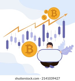 diseño de gráfico de monedas de bitcoins, plantilla cripto para operaciones móviles de cartera digital. concepto plano bancario de transacciones criptográficas, vector de pagos, ilustración