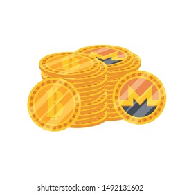 Bitcoins design, Money bit currency exchange financial bank web and internet theme Vector illustration
