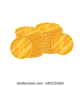 Bitcoins design, Money bit currency exchange financial bank web and internet theme Vector illustration