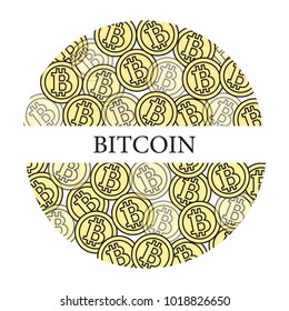 Bitcoins. Digital currency. Blockchain technology. Design for banner and print.