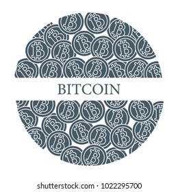 Bitcoins. Digital currency. Blockchain technology. Design for banner and print.