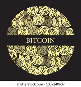 Bitcoins. Digital currency. Blockchain technology. Design for banner and print.