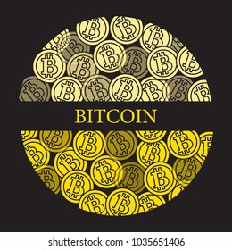 Bitcoins. Digital currency. Blockchain technology. Design for banner and print.