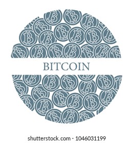 Bitcoins. Digital currency. Blockchain technology. Design for banner and print.