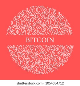 Bitcoins. Digital currency. Blockchain technology. Design for banner and print.