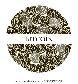 Bitcoins. Digital currency. Blockchain technology. Design for banner and print.