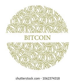 Bitcoins. Digital currency. Blockchain technology. Design for banner and print.