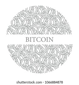 Bitcoins. Digital currency. Blockchain technology. Design for banner and print.