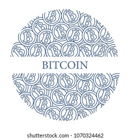 Bitcoins. Digital currency. Blockchain technology. Design for banner and print.