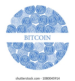 Bitcoins. Digital currency. Blockchain technology. Design for banner and print.